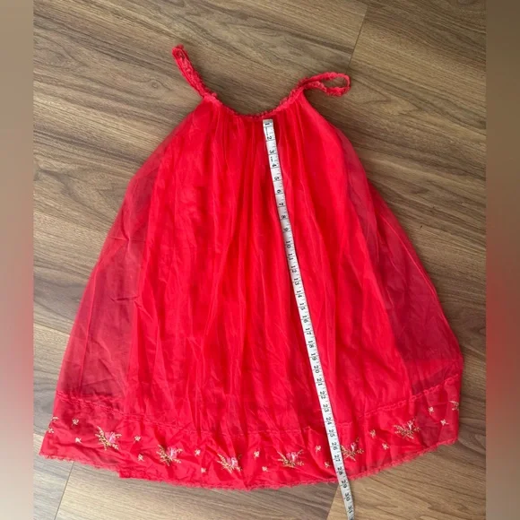 Vintage 1960’s Vanity Fair Floral Embroidered Babydoll Nightgown Red Size XS - Picture 14 of 14